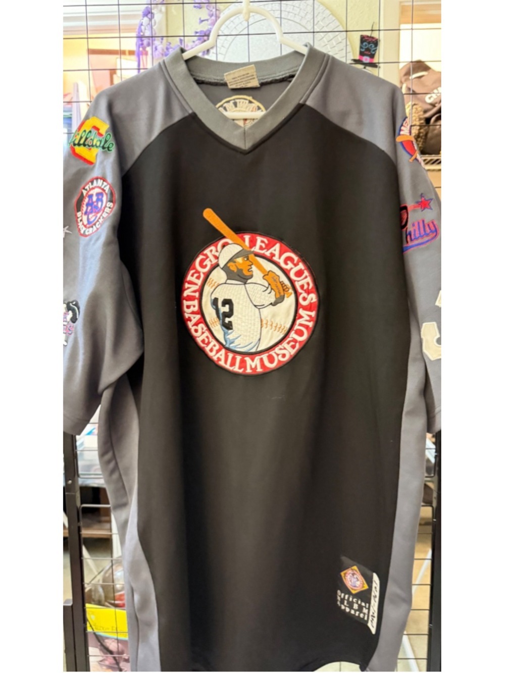Negro League Baseball Museum, 1920-1960, Headgear Sz L Jersey with Team Patches